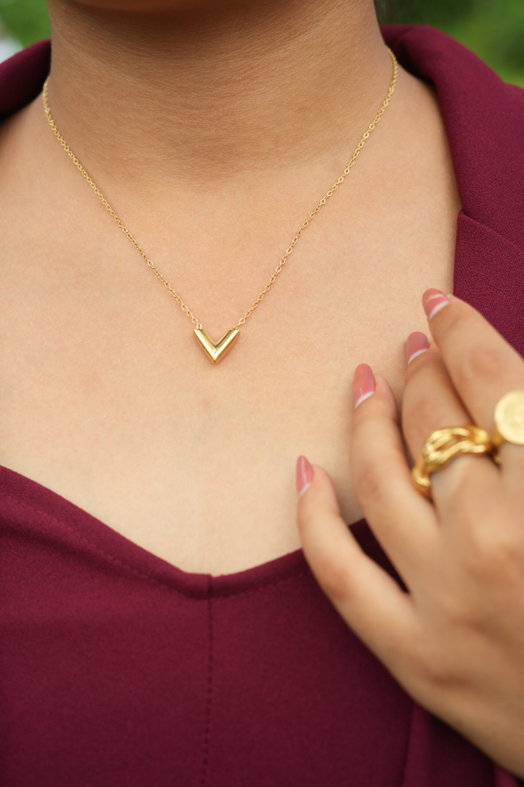 Gold V Luxe Necklace