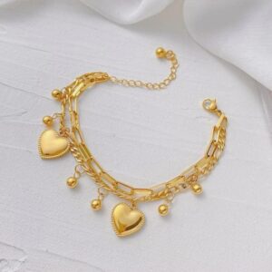 Golden Charm Heart Bracelet