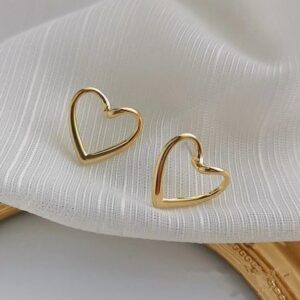 Open Heart Gold Earrings